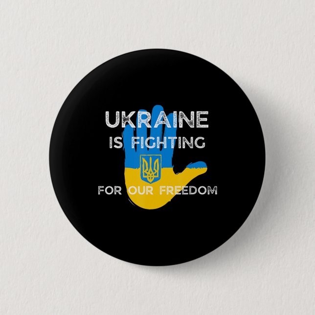 Ukrainas Flagga som stöder design Ukraina i kampen Knapp (Framsida)