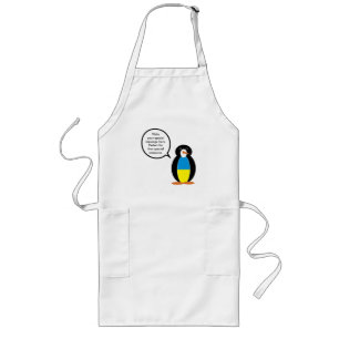 Ukrainas Flagga Talking Ms Penguin Långt Förkläde