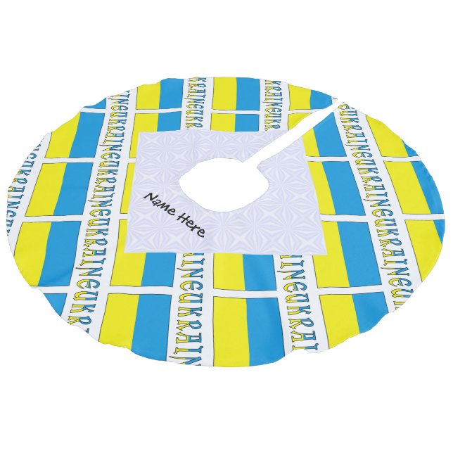 Ukrainas Flagga Tiled Black Personalization Julgransmatta Fusklinne (Vinklad)