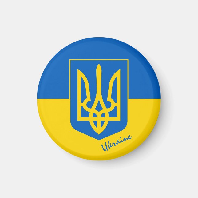 Ukrainas flagga & Ukraina, helgdag magnet (Framsidan)