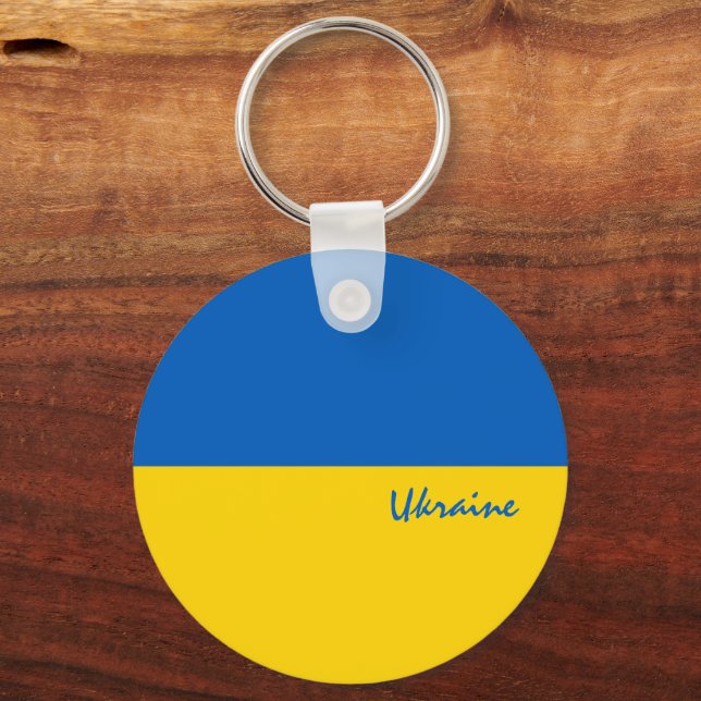 Ukrainas flagga & Ukraina-helgdag, patriot/sport Nyckelring (Framsida)