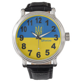 Ukrainas Flagga & Ukraina klocka/stora siffror Armbandsur