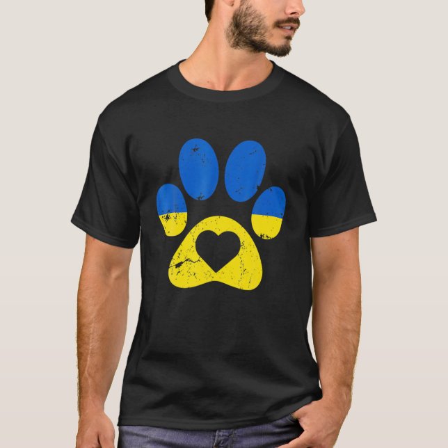 Ukrainas Flagga Ukraina Tass Hund Patriot Spara Uk T Shirt (Framsida)