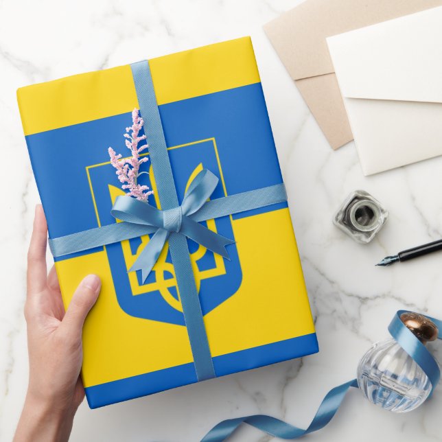 Ukrainas flagga & Ukraina Tryzub, födelsedag/sport Presentpapper (Gifting)