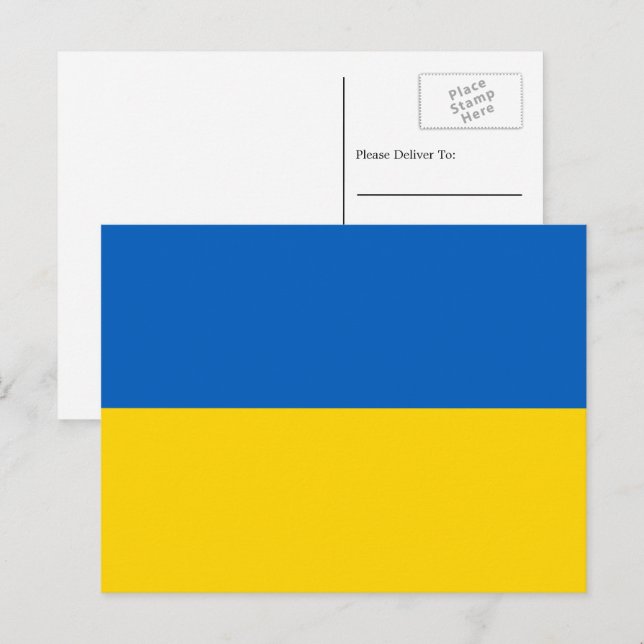 Ukrainas Flagga, Ukrainas Flagga Vykort (Fram/baksida)