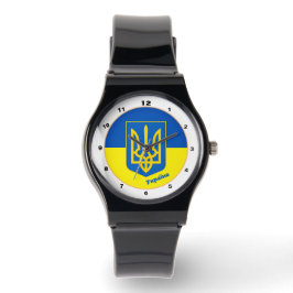 Ukrainas Flagga & Ukrainas mode / Tryzub Watch Armbandsur
