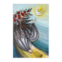 Ukrainas flicka och fredens bir Acrylic Wall Art