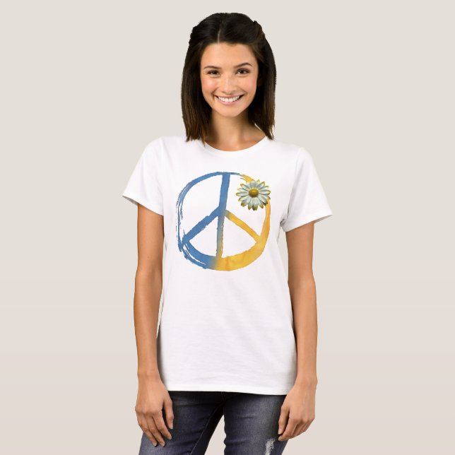 Ukrainas - FRED-symbol - Daisy Ukraina Krig T Shirt (Hel framsida)