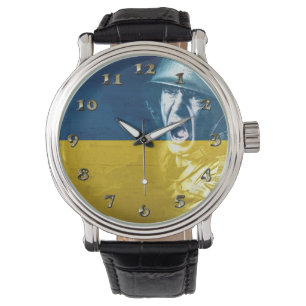 Ukrainas fredssoldat i Krig Armbandsur