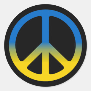 Ukrainas Fredstecken Classic Round Sticker Runt Klistermärke