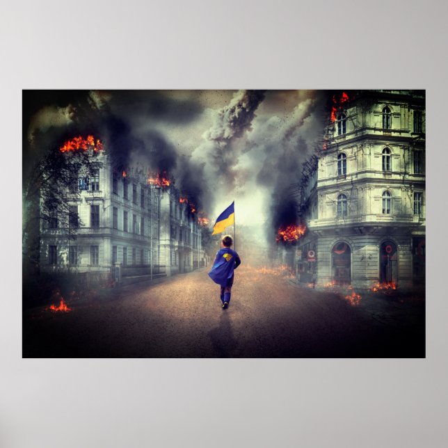 Ukrainas fredstecken i världen poster (Framsidan)