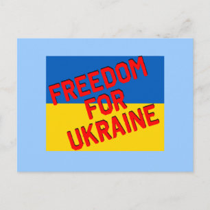 UKRAINAS FRIHET MED Flagga Vykort