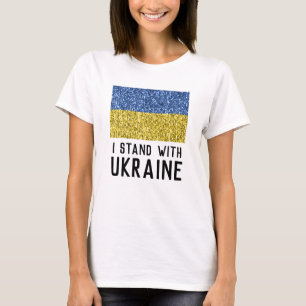 Ukrainas glitter-faux-glitter som jag står för t shirt