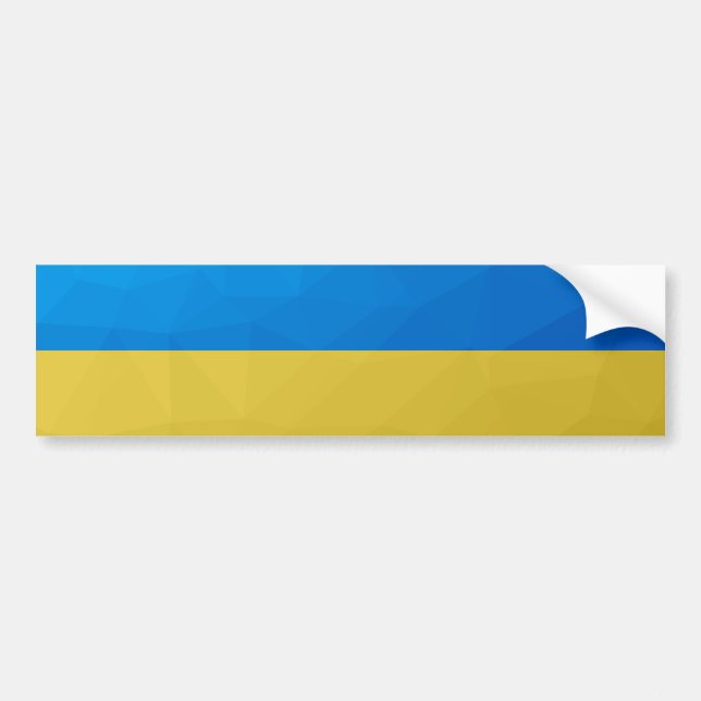 Ukrainas gult, blå geometrisk mönster-maska bildekal (Framsidan)