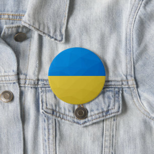Ukrainas gult, blå geometrisk mönster-maska knapp