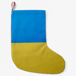 Ukrainas gult, blå geometrisk mönster-maska liten julstrumpa