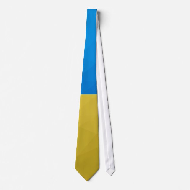 Ukrainas gult, blå geometrisk mönster-maska slips (Framsida)