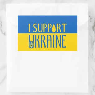 Ukrainas gult Blåstödssymbol Rektangulärt Klistermärke