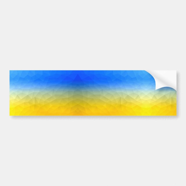 Ukrainas gult, blått, geometriskt nät mönster bildekal (Framsidan)