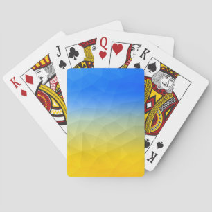 Ukrainas gult, blått, geometriskt nät mönster casinokort