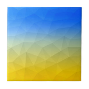 Ukrainas gult, blått, geometriskt nät mönster kakelplatta