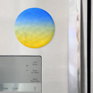 Ukrainas gult, blått, geometriskt nät mönster magnet