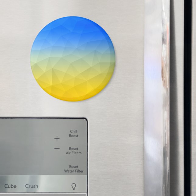 Ukrainas gult, blått, geometriskt nät mönster magnet (In Situ (Fridge))