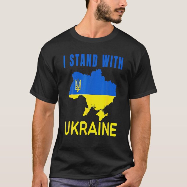 Ukrainas, jag står med Ukraina, stödja Ukraina T Shirt (Framsida)