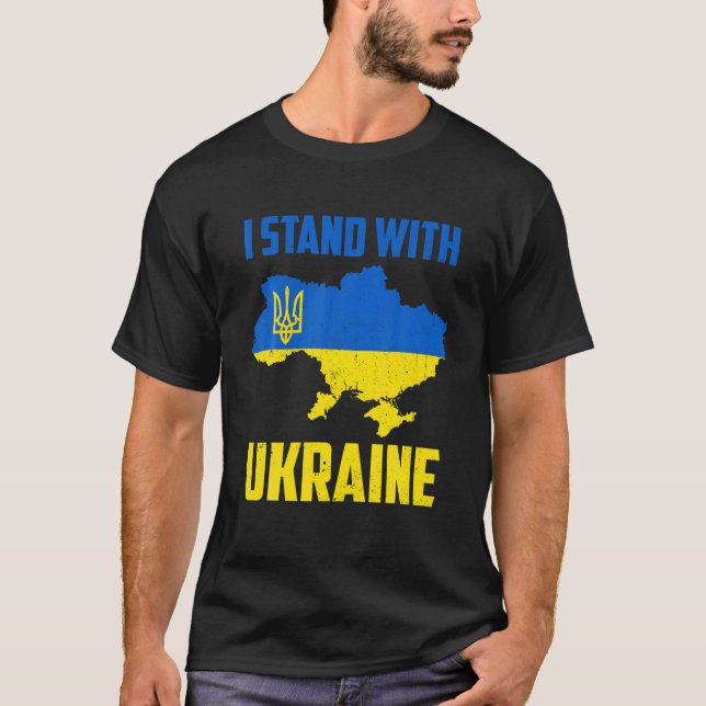 Ukrainas Kärlek I står på Ukrainas sida. T Shirt (Framsida)