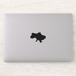 Ukrainas karta i svart färg klistermärken