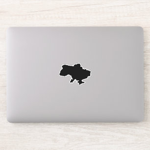 Ukrainas karta i svart färg klistermärken