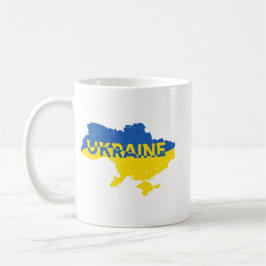 Ukrainas karta med inskrivning i Ukraina. Ukraina Kaffemugg
