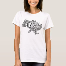 Ukrainas karta med mandala mönster t shirt