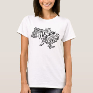 Ukrainas karta med mandala mönster t shirt