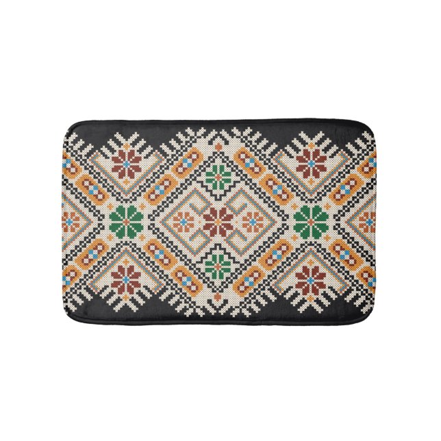 Ukrainas Kor-Stitch: Ethnic Handmade Mönster. Badrumsmatta (Framsidan)