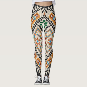 Ukrainas Kor-Stitch: Ethnic Handmade Mönster. Leggings