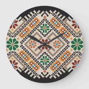Ukrainas Kor-Stitch: Ethnic Handmade Mönster. Stor Klocka