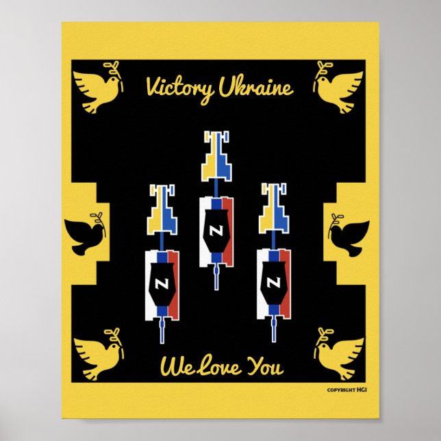 Ukrainas krig seger poster (Framsidan)