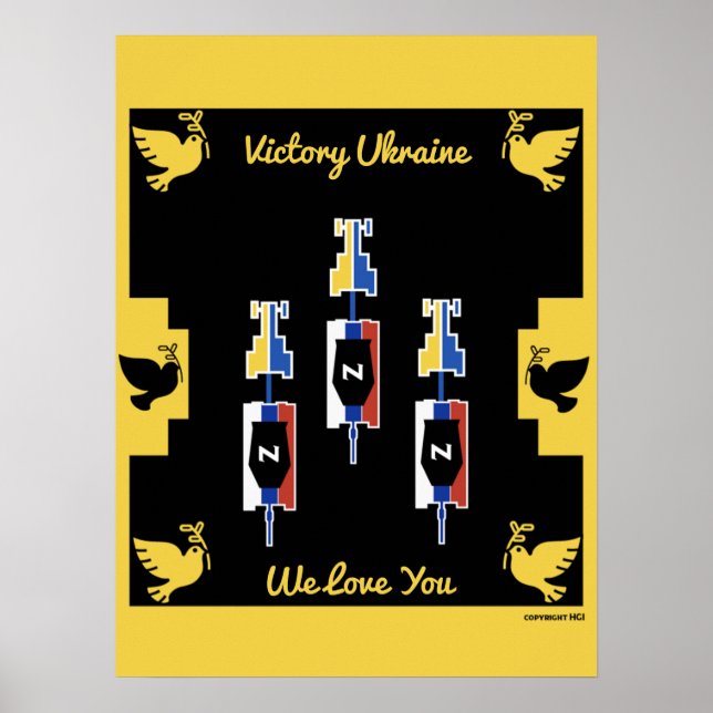 Ukrainas krig seger poster (Framsidan)