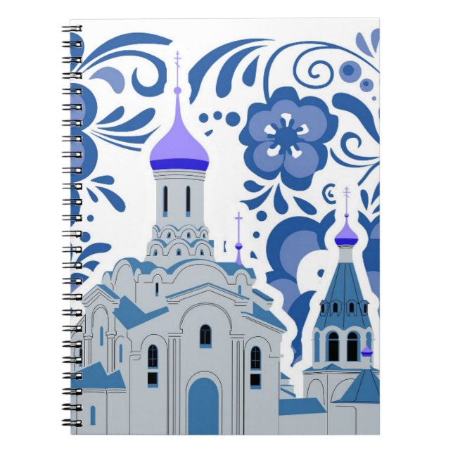 Ukrainas kyrkor Kiev Blue och White Post-it Anteckningsbok (Framsidan)