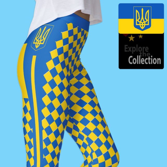 Ukrainas lag, premie mode, ukrainsk Flagga Leggings (Skapare uppladdad)