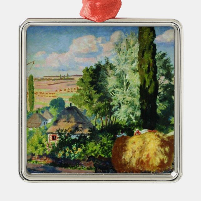 Ukrainas landskap (Rural Farms) (Art of Ukraina) Julgransprydnad Metall (Framsidan)