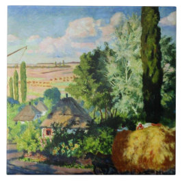 Ukrainas landskap (Rural Farms) (Art of Ukraina) Kakelplatta