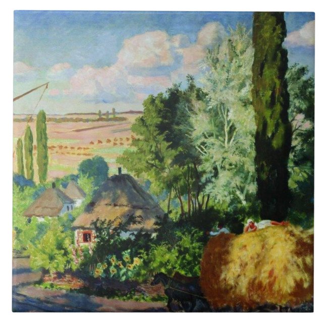 Ukrainas landskap (Rural Farms) (Art of Ukraina) Kakelplatta (Framsidan)