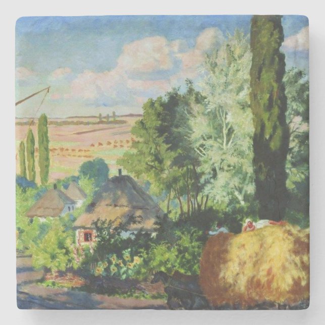 Ukrainas landskap (Rural Farms) (Art of Ukraina) Stenunderlägg (Framsidan)