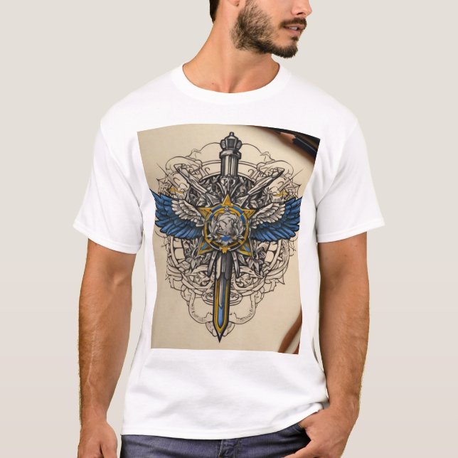 "Ukrainas militära sketch: Modern styrka" T Shirt (Framsida)