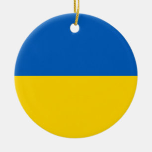 Ukrainas nationella Flagga Julgransprydnad Keramik