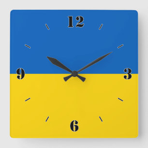 Ukrainas nationella Flagga Patriotic Fyrkantig Klocka