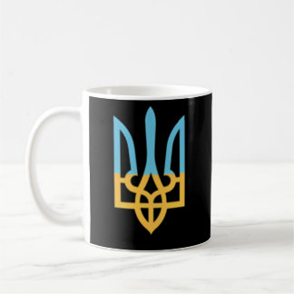 Ukrainas nationella symboltrident jag står med UKR Kaffemugg