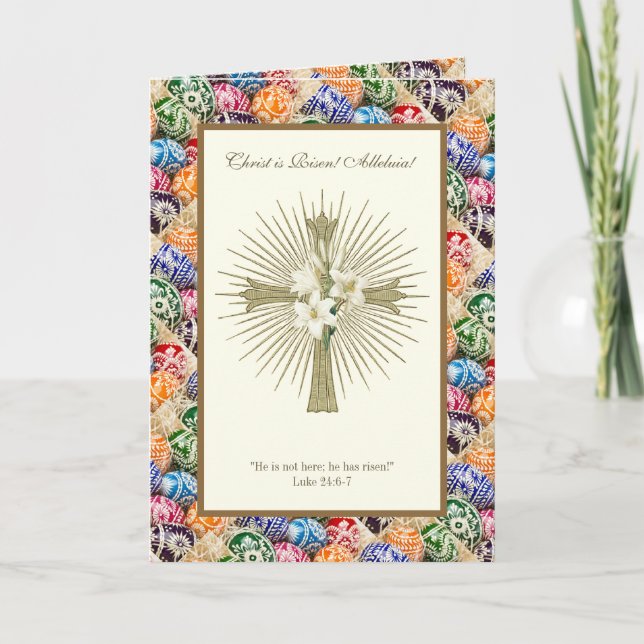 Ukrainas Påskägg Kristus är Risen Alleluia Kort (Framsida)